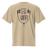 FU CK OFF Back Print Oversized Faded T-Shirt