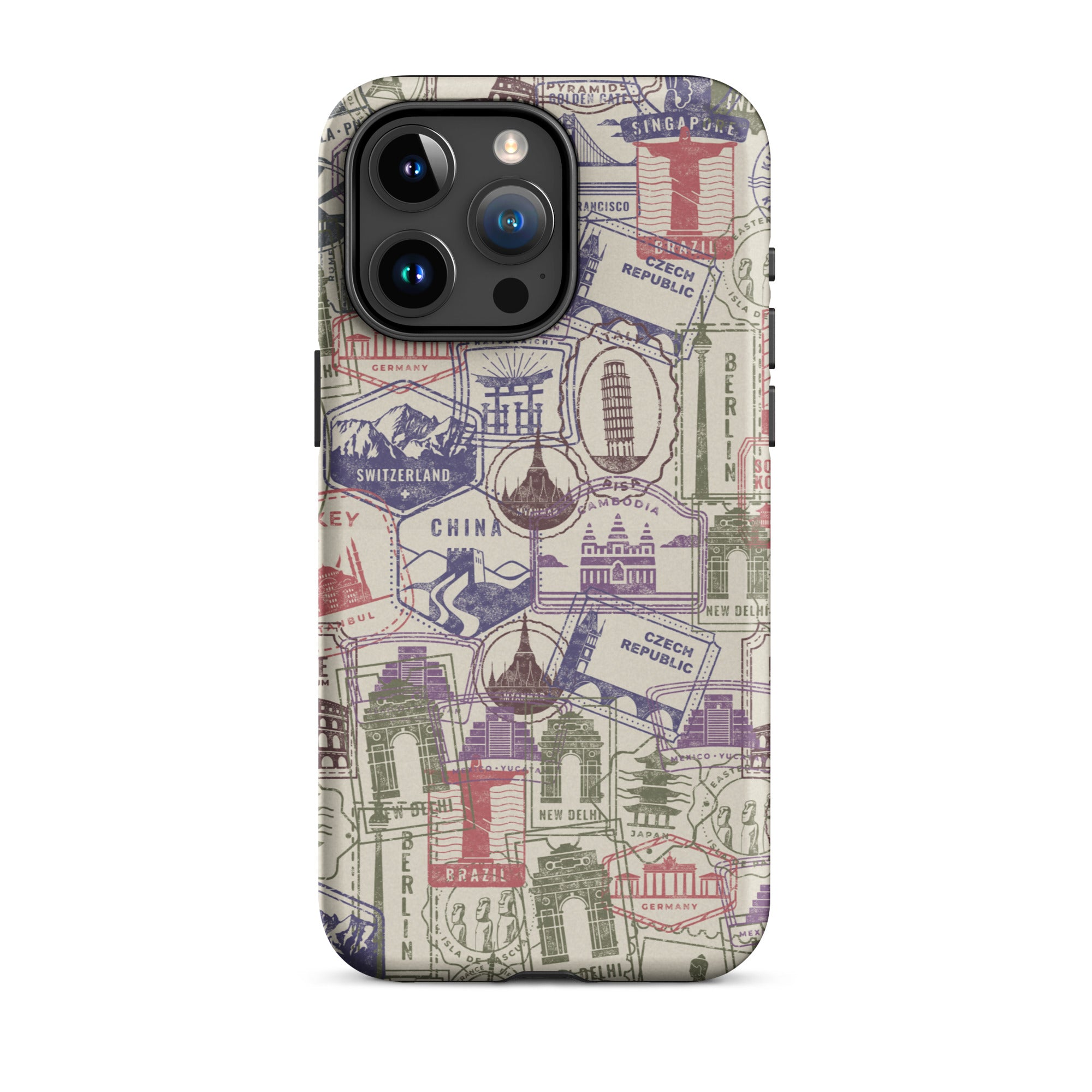 Stamps iPhone® Dual-Layered Tough Case : Fashionable Protection, Induction Charging Compatible, Global Shipping, JHTEE Accessories. - JHTEE