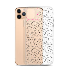 Hearts Doodle Clear iPhone® Case, Transparent Luxury Cover, Scratch-Resistant, Available For All Models, JHTEE Accessories. - JHTEE
