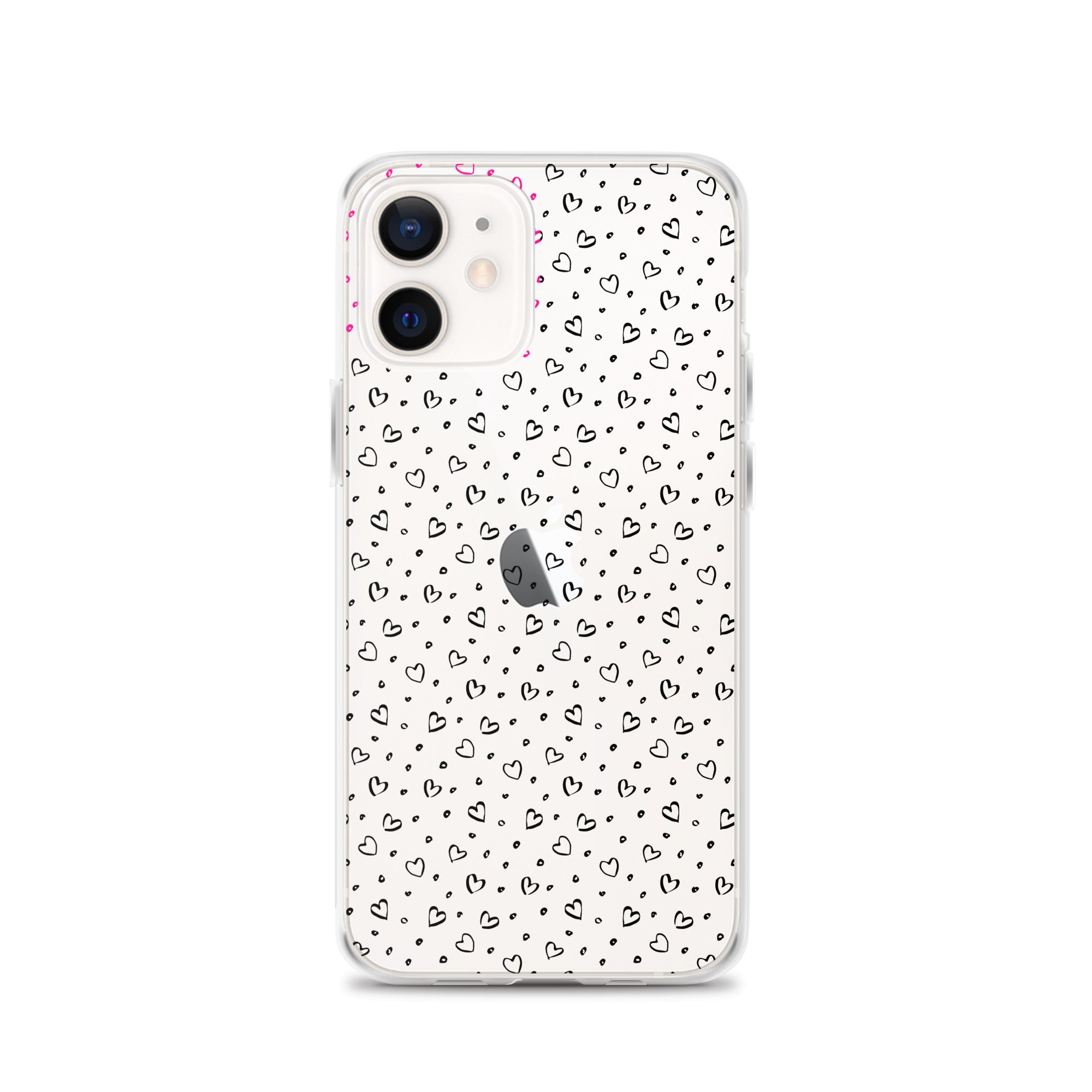 Hearts Doodle Clear iPhone® Case, Transparent Luxury Cover, Scratch-Resistant, Available For All Models, JHTEE Accessories. - JHTEE