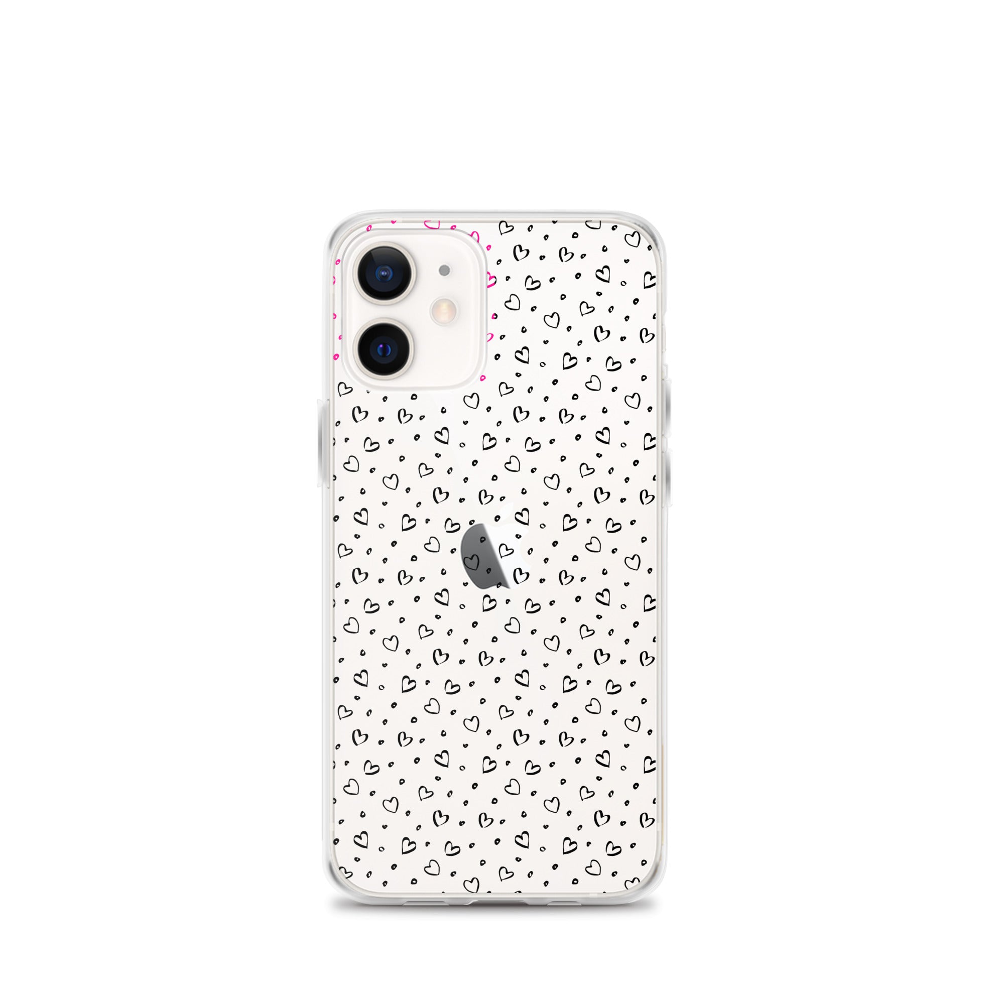 Hearts Doodle Clear iPhone® Case, Transparent Luxury Cover, Scratch-Resistant, Available For All Models, JHTEE Accessories. - JHTEE