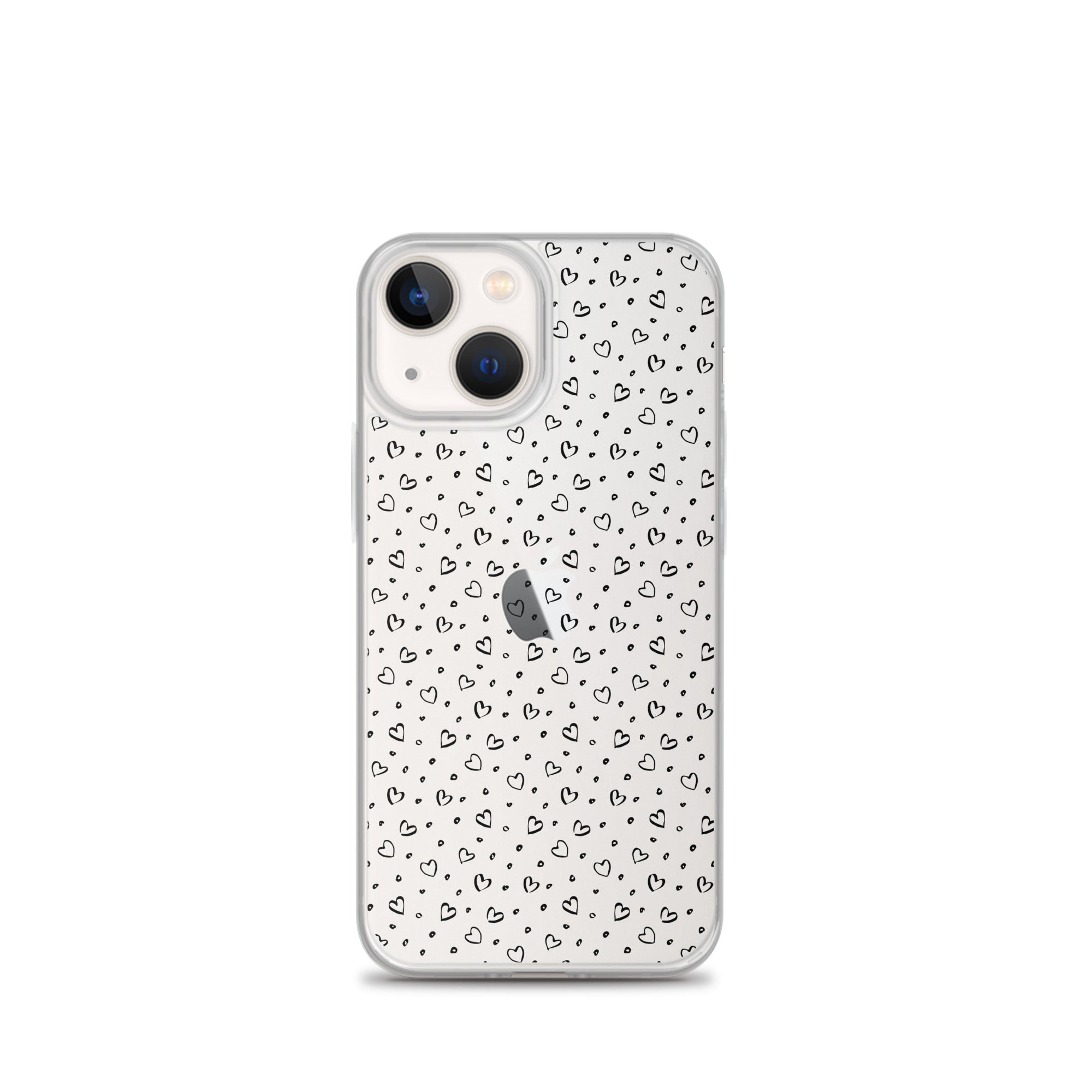 Hearts Doodle Clear iPhone® Case, Transparent Luxury Cover, Scratch-Resistant, Available For All Models, JHTEE Accessories. - JHTEE