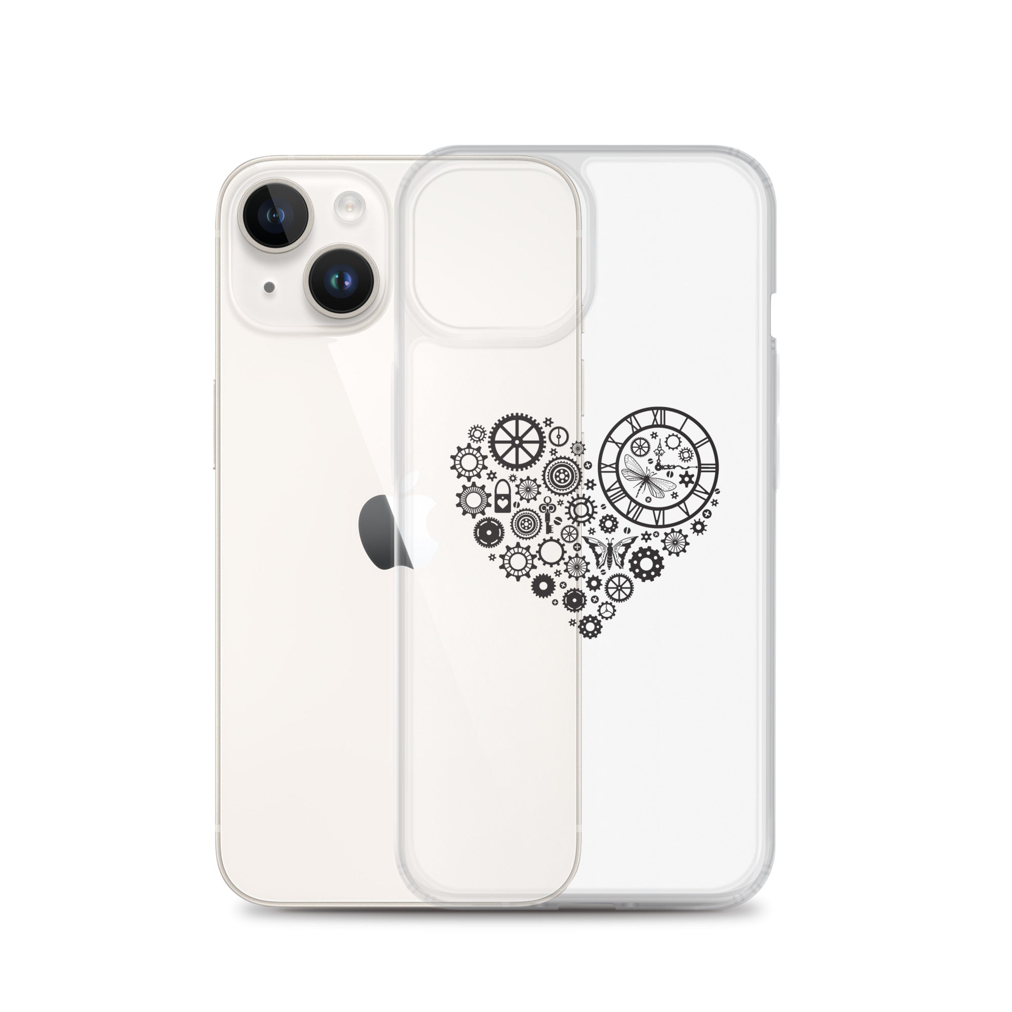 Mechanical Heart Clear iPhone® Case, Transparent Luxury Cover, Scratch-Resistant, Available For All Models, JHTEE Accessories. - JHTEE