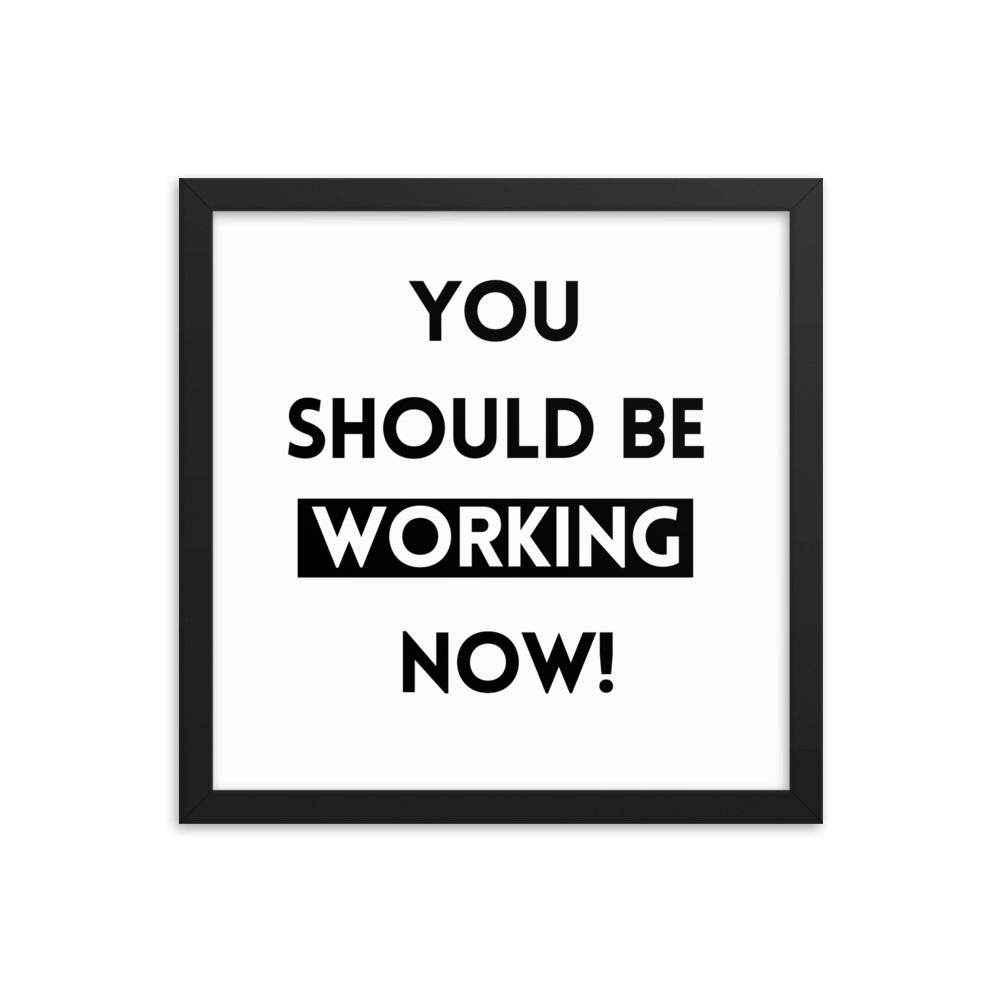 Work Motivation Framed Poster: Premium Ayous Wood Frame, Matte Paper, Sustainable Materials, Hassle-Free Hanging Hardware. - JHTEE