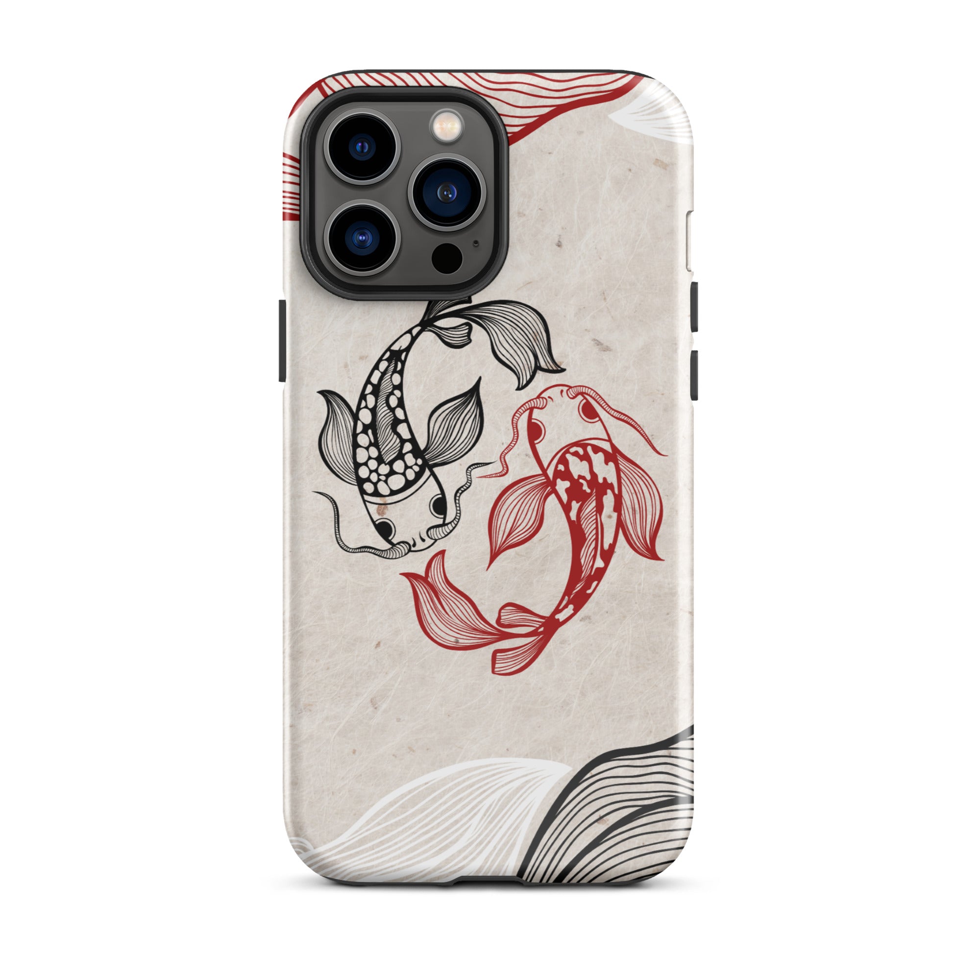 Koi Fish theme iPhone Dual-Layered Tough Case, Fashionable Protection, Induction Charging Compatible, Global Shipping, JHTEE Accessories. - JHTEE